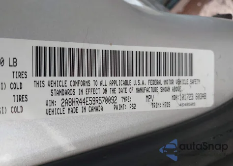 2009 Chrysler Town & Country Lx from USA, damaged, VIN 2A8HR44E59R570092